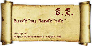 Buzásy Renátó névjegykártya